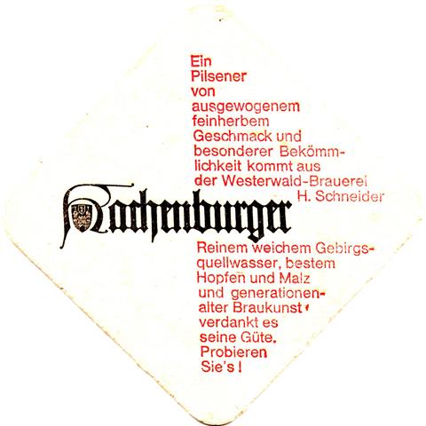 hachenburg ww-rp hachen raute 1a (185-ein pilsener-schwarzrot)
